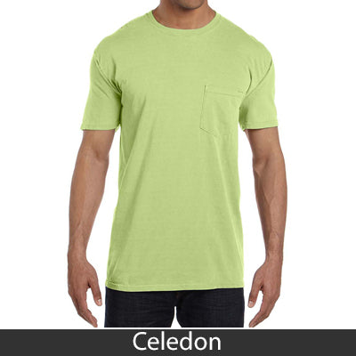 Sorority Bid Day Pack - Greek T-Shirt with Patriotic Heart Pocket and 3 pack of Greek Patriotic Heart Sticker- Comfort Colors 6030 - DIG