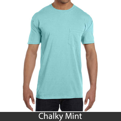 Sorority Bid Day Pack - Greek T-Shirt with Patriotic Heart Pocket and 3 pack of Greek Patriotic Heart Sticker- Comfort Colors 6030 - DIG