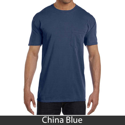 Sorority Bid Day Pack - Greek T-Shirt with Patriotic Heart Pocket and 3 pack of Greek Patriotic Heart Sticker- Comfort Colors 6030 - DIG