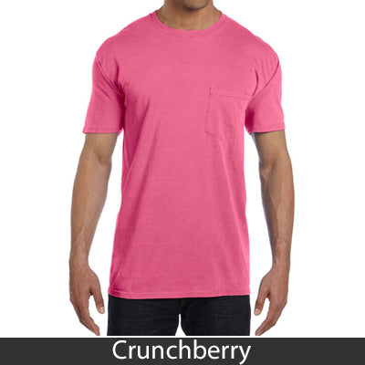 Sorority Bid Day Pack - Greek T-Shirt with Patriotic Heart Pocket and 3 pack of Greek Patriotic Heart Sticker- Comfort Colors 6030 - DIG