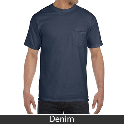 Sorority Bid Day Pack - Greek T-Shirt with Patriotic Heart Pocket and 3 pack of Greek Patriotic Heart Sticker- Comfort Colors 6030 - DIG