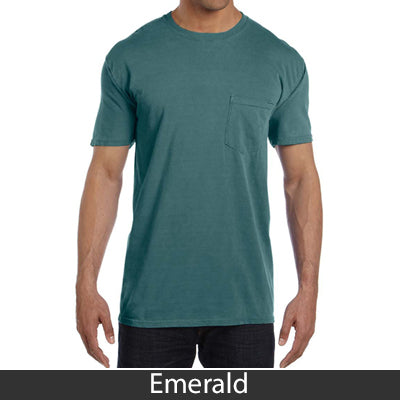 Sorority Bid Day Pack - Greek T-Shirt with Patriotic Heart Pocket and 3 pack of Greek Patriotic Heart Sticker- Comfort Colors 6030 - DIG