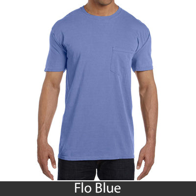 Sorority Bid Day Pack - Greek T-Shirt with Patriotic Heart Pocket and 3 pack of Greek Patriotic Heart Sticker- Comfort Colors 6030 - DIG