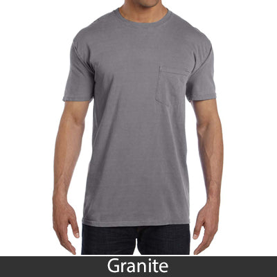 Sorority Bid Day Pack - Greek T-Shirt with Patriotic Heart Pocket and 3 pack of Greek Patriotic Heart Sticker- Comfort Colors 6030 - DIG