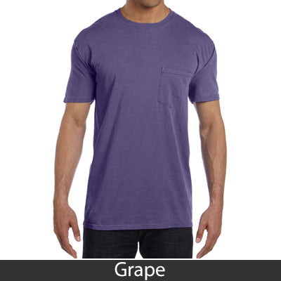 Sorority Bid Day Pack - Greek T-Shirt with Patriotic Heart Pocket and 3 pack of Greek Patriotic Heart Sticker- Comfort Colors 6030 - DIG