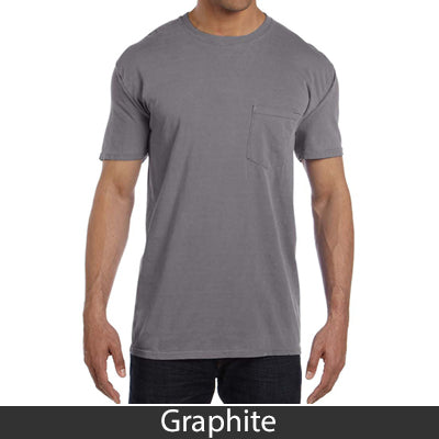 Sorority Bid Day Pack - Greek T-Shirt with Patriotic Heart Pocket and 3 pack of Greek Patriotic Heart Sticker- Comfort Colors 6030 - DIG