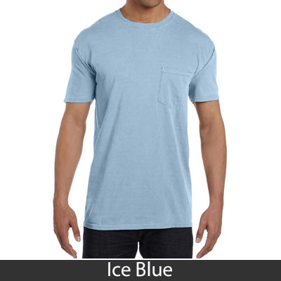 Sorority Bid Day Pack - Greek T-Shirt with Patriotic Heart Pocket and 3 pack of Greek Patriotic Heart Sticker- Comfort Colors 6030 - DIG