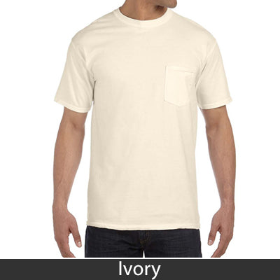 Sorority Bid Day Pack - Greek T-Shirt with Patriotic Heart Pocket and 3 pack of Greek Patriotic Heart Sticker- Comfort Colors 6030 - DIG