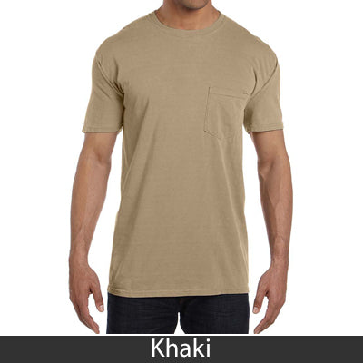 Sorority Bid Day Pack - Greek T-Shirt with Patriotic Heart Pocket and 3 pack of Greek Patriotic Heart Sticker- Comfort Colors 6030 - DIG