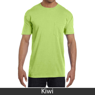 Sorority Bid Day Pack - Greek T-Shirt with Patriotic Heart Pocket and 3 pack of Greek Patriotic Heart Sticker- Comfort Colors 6030 - DIG