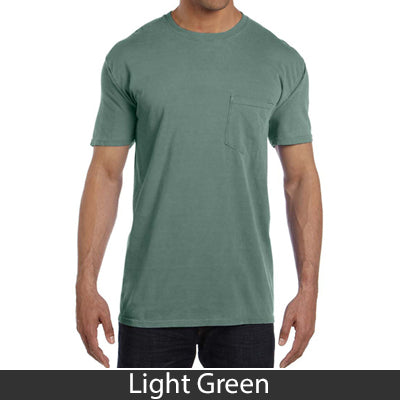 Sorority Bid Day Pack - Greek T-Shirt with Patriotic Heart Pocket and 3 pack of Greek Patriotic Heart Sticker- Comfort Colors 6030 - DIG