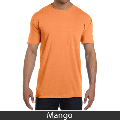 Sorority Bid Day Pack - Greek T-Shirt with Patriotic Heart Pocket and 3 pack of Greek Patriotic Heart Sticker- Comfort Colors 6030 - DIG