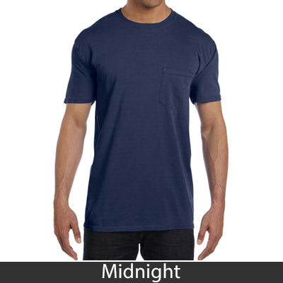 Sorority Bid Day Pack - Greek T-Shirt with Patriotic Heart Pocket and 3 pack of Greek Patriotic Heart Sticker- Comfort Colors 6030 - DIG