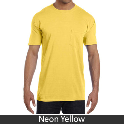 Sorority Bid Day Pack - Greek T-Shirt with Patriotic Heart Pocket and 3 pack of Greek Patriotic Heart Sticker- Comfort Colors 6030 - DIG