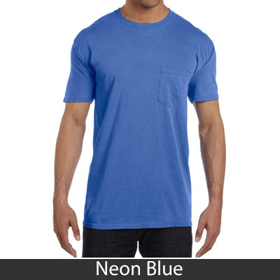 Sorority Bid Day Pack - Greek T-Shirt with Patriotic Heart Pocket and 3 pack of Greek Patriotic Heart Sticker- Comfort Colors 6030 - DIG