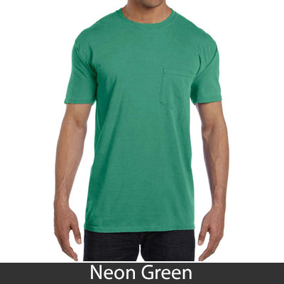 Sorority Bid Day Pack - Greek T-Shirt with Patriotic Heart Pocket and 3 pack of Greek Patriotic Heart Sticker- Comfort Colors 6030 - DIG