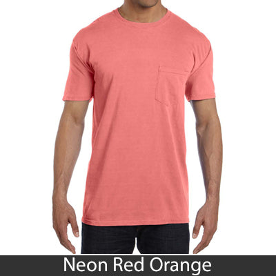 Sorority Bid Day Pack - Greek T-Shirt with Patriotic Heart Pocket and 3 pack of Greek Patriotic Heart Sticker- Comfort Colors 6030 - DIG