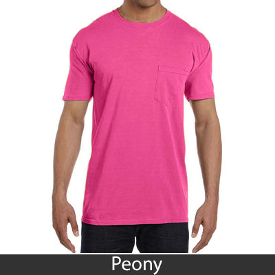 Sorority Bid Day Pack - Greek T-Shirt with Patriotic Heart Pocket and 3 pack of Greek Patriotic Heart Sticker- Comfort Colors 6030 - DIG