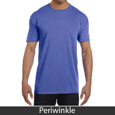 Sorority Bid Day Pack - Greek T-Shirt with Patriotic Heart Pocket and 3 pack of Greek Patriotic Heart Sticker- Comfort Colors 6030 - DIG