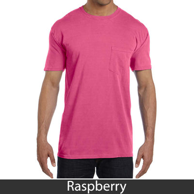 Sorority Bid Day Pack - Greek T-Shirt with Patriotic Heart Pocket and 3 pack of Greek Patriotic Heart Sticker- Comfort Colors 6030 - DIG