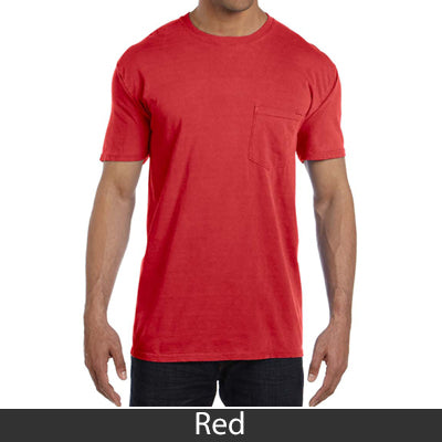 Sorority Bid Day Pack - Greek T-Shirt with Patriotic Heart Pocket and 3 pack of Greek Patriotic Heart Sticker- Comfort Colors 6030 - DIG