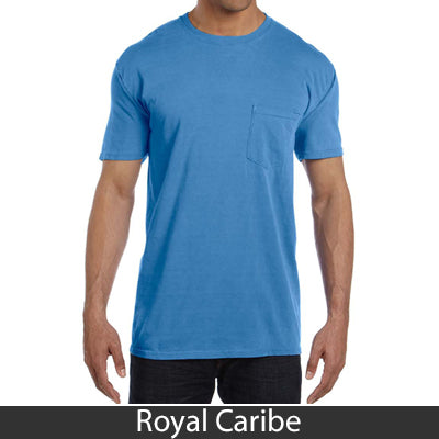 Sorority Bid Day Pack - Greek T-Shirt with Patriotic Heart Pocket and 3 pack of Greek Patriotic Heart Sticker- Comfort Colors 6030 - DIG