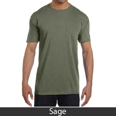 Sorority Bid Day Pack - Greek T-Shirt with Patriotic Heart Pocket and 3 pack of Greek Patriotic Heart Sticker- Comfort Colors 6030 - DIG