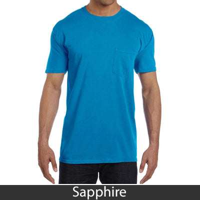 Sorority Bid Day Pack - Greek T-Shirt with Patriotic Heart Pocket and 3 pack of Greek Patriotic Heart Sticker- Comfort Colors 6030 - DIG