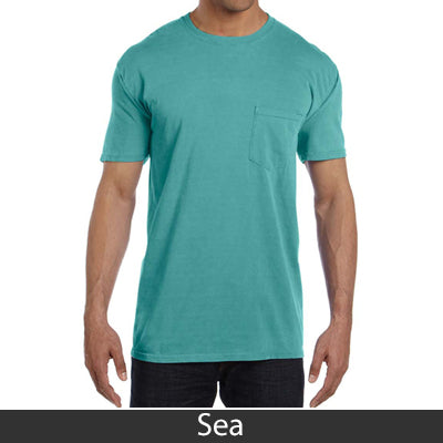 Sorority Bid Day Pack - Greek T-Shirt with Patriotic Heart Pocket and 3 pack of Greek Patriotic Heart Sticker- Comfort Colors 6030 - DIG