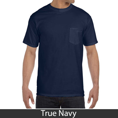 Sorority Bid Day Pack - Greek T-Shirt with Patriotic Heart Pocket and 3 pack of Greek Patriotic Heart Sticker- Comfort Colors 6030 - DIG