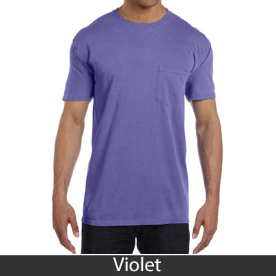 Sorority Bid Day Pack - Greek T-Shirt with Patriotic Heart Pocket and 3 pack of Greek Patriotic Heart Sticker- Comfort Colors 6030 - DIG