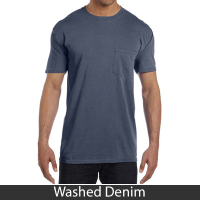 Sorority Bid Day Pack - Greek T-Shirt with Patriotic Heart Pocket and 3 pack of Greek Patriotic Heart Sticker- Comfort Colors 6030 - DIG