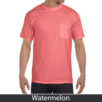 Sorority Bid Day Pack - Greek T-Shirt with Patriotic Heart Pocket and 3 pack of Greek Patriotic Heart Sticker- Comfort Colors 6030 - DIG