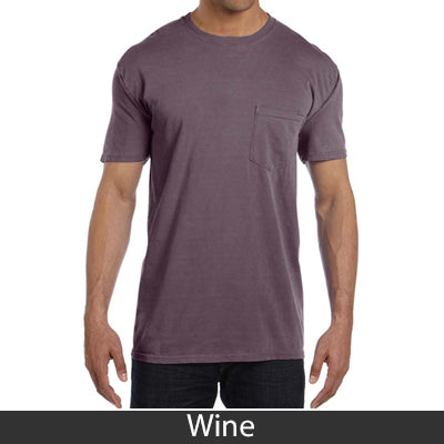 Sorority Bid Day Pack - Greek T-Shirt with Patriotic Heart Pocket and 3 pack of Greek Patriotic Heart Sticker- Comfort Colors 6030 - DIG