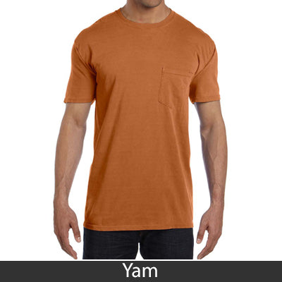 Sorority Bid Day Pack - Greek T-Shirt with Patriotic Heart Pocket and 3 pack of Greek Patriotic Heart Sticker- Comfort Colors 6030 - DIG