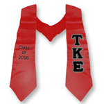 Tau Kappa Epsilon Graduation Stole with Twill Letters - TWILL