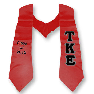 Tau Kappa Epsilon Graduation Stole, 3-inch Twill Letters - TWILL