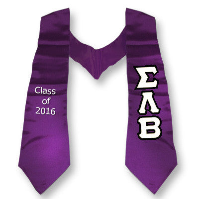 Sigma Lambda Beta Graduation Stole, 3-inch Twill Letters - TWILL
