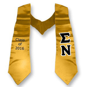 Sigma Nu Graduation Stole with Twill Letters - TWILL