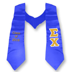 Sigma Chi Graduation Stole with Twill Letters - TWILL