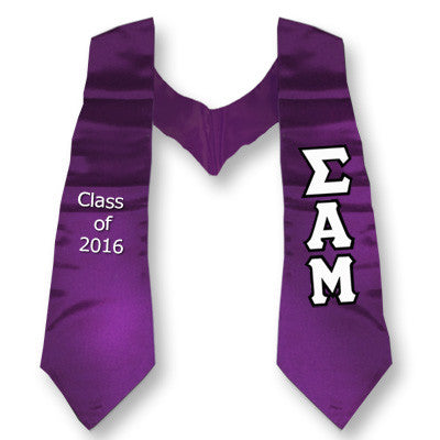Sigma Alpha Mu Graduation Stole, 3-inch Twill Letters - TWILL