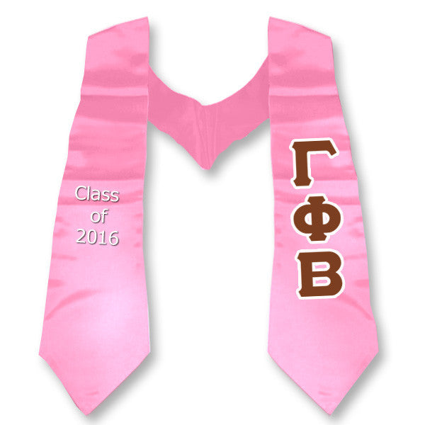 Gamma Phi Beta Graduation Stole, 3-inch Twill Letters - TWILL