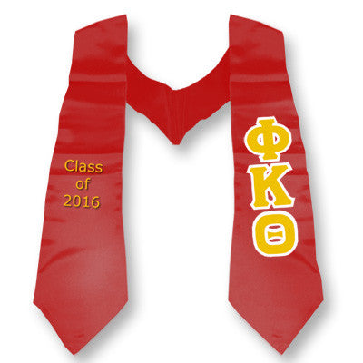 Phi Kappa Theta Graduation Stole, 3-inch Twill Letters - TWILL