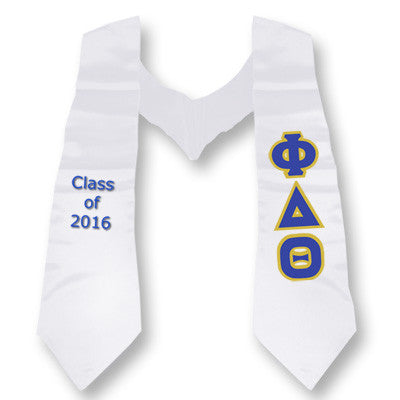 Phi Delta Theta Graduation Stole, 3-inch Twill Letters - TWILL