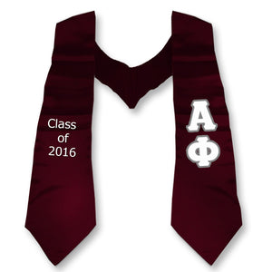 Alpha Phi Graduation Stole with Twill Letters - TWILL