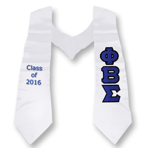 Phi Beta Sigma Graduation Stole with Twill Letters - TWILL