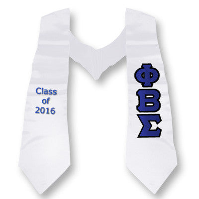 Phi Beta Sigma Graduation Stole, 3-inch Twill Letters - TWILL
