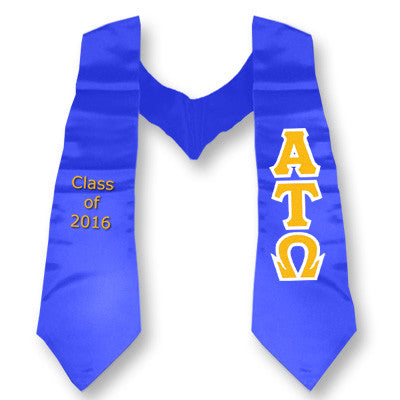Alpha Tau Omega Graduation Stole, 3-inch Twill Letters - TWILL