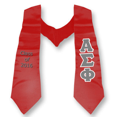 Alpha Sigma Phi Graduation Stole, 3-inch Twill Letters - TWILL