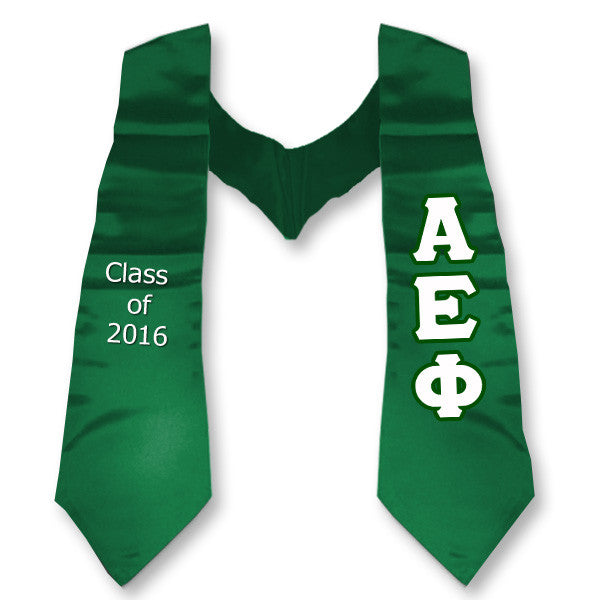 Alpha Epsilon Phi Graduation Stole, 3-inch Twill Letters - TWILL